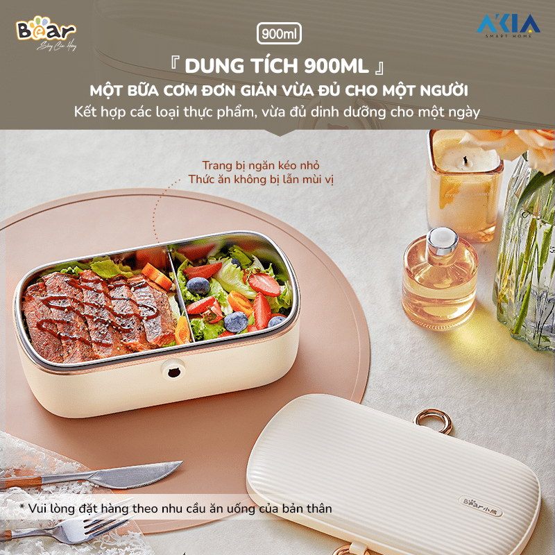 Hộp Cơm Điện Bear Sb-Hc09L - Màu Kem