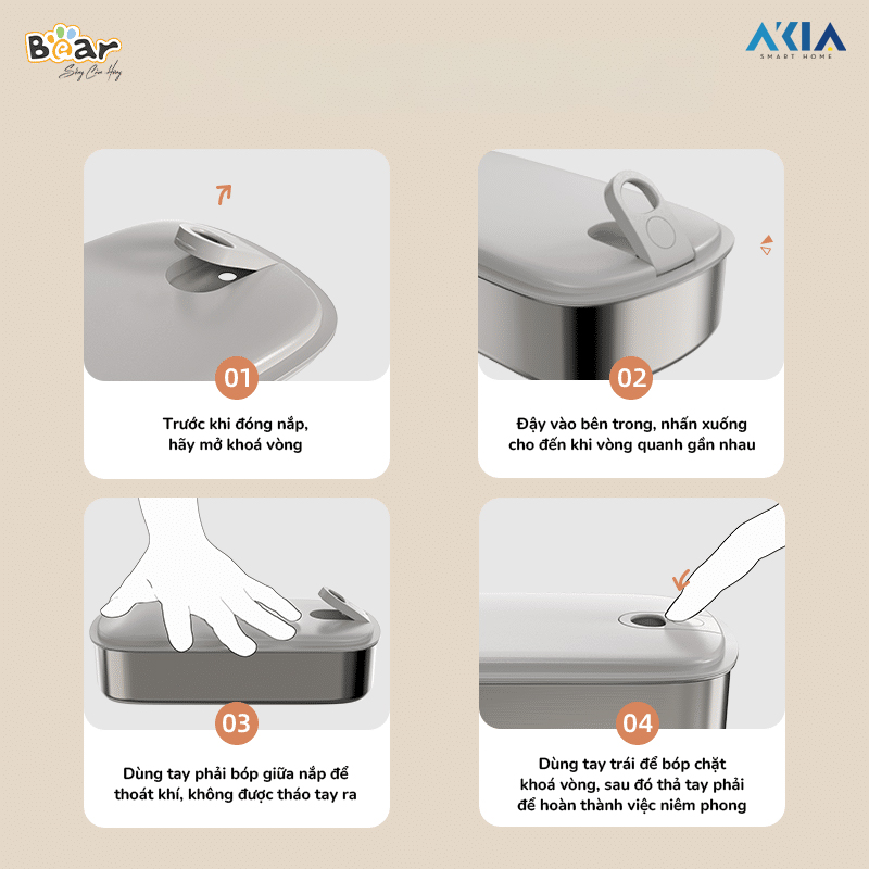 Hộp Cơm Điện Bear Sb-Hc09L - Màu Kem