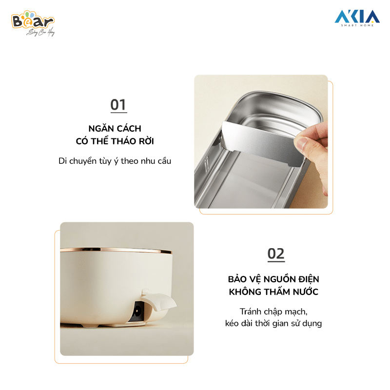 Hộp Cơm Điện Bear Sb-Hc09L - Màu Kem