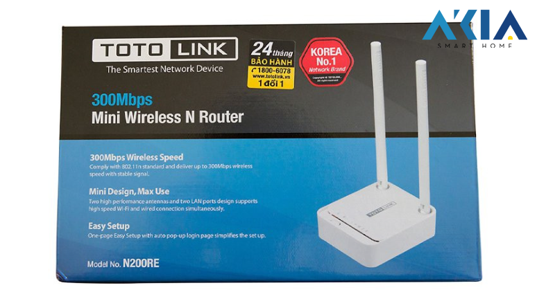 Wi-Fi Totolink N200Re_V5 Chuẩn N 300Mbps