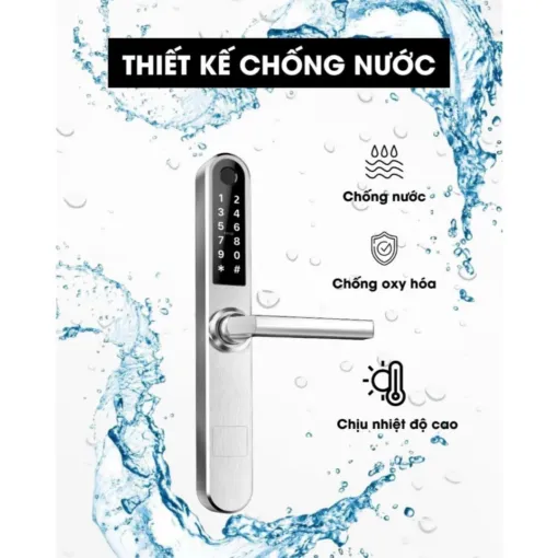 Khóa thông minh cửa nhôm AKIA SL210 - Màu bạc
