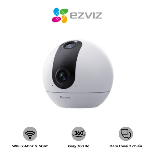 Camera Trong Nhà Ezviz C60p Dual Mix 2K – Góc nhìn dọc 96° – Quay ngang 340°