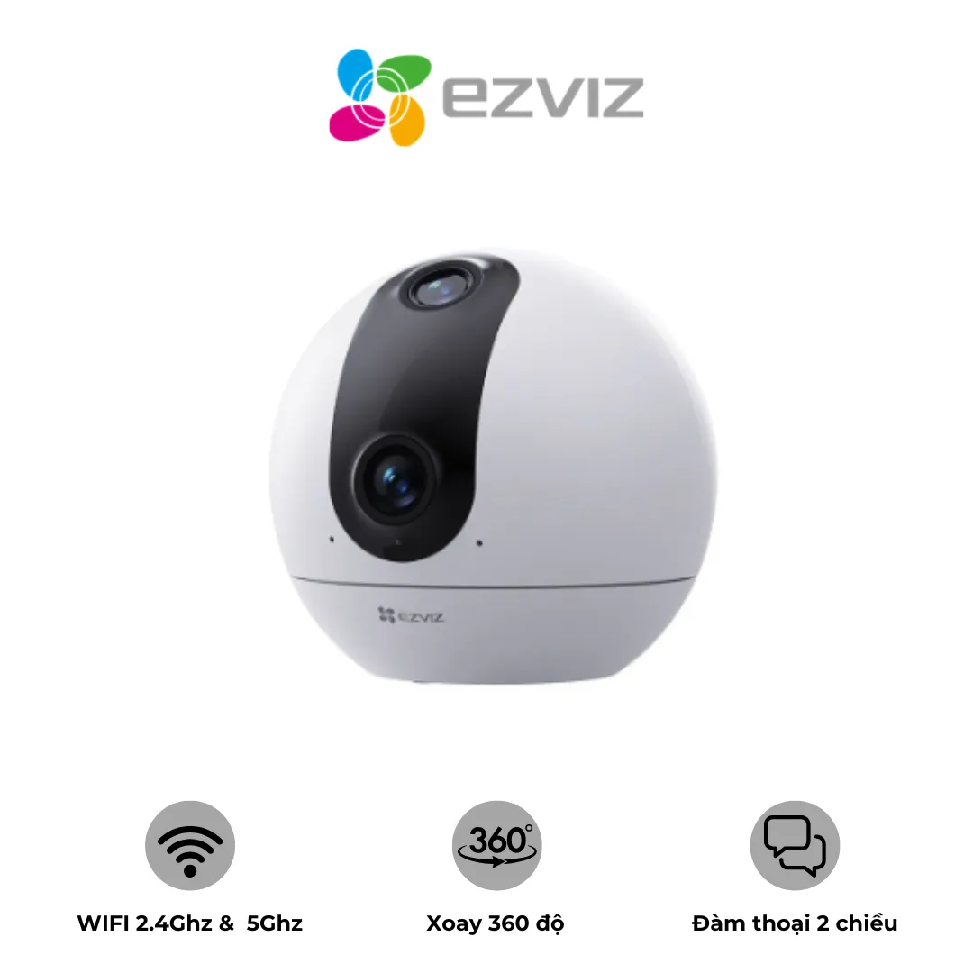 Camera Trong Nhà Ezviz C60p Dual Mix 2K – Góc nhìn dọc 96° – Quay ngang 340°