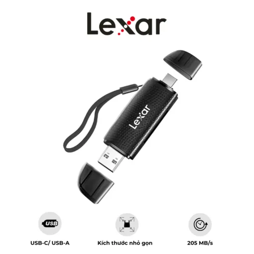 Đầu đọc thẻ nhớ Lexar Dual – Slot USB – A/C – Tốc độ truyền tải 205MB/s – Kết nối USB – A và USB – C