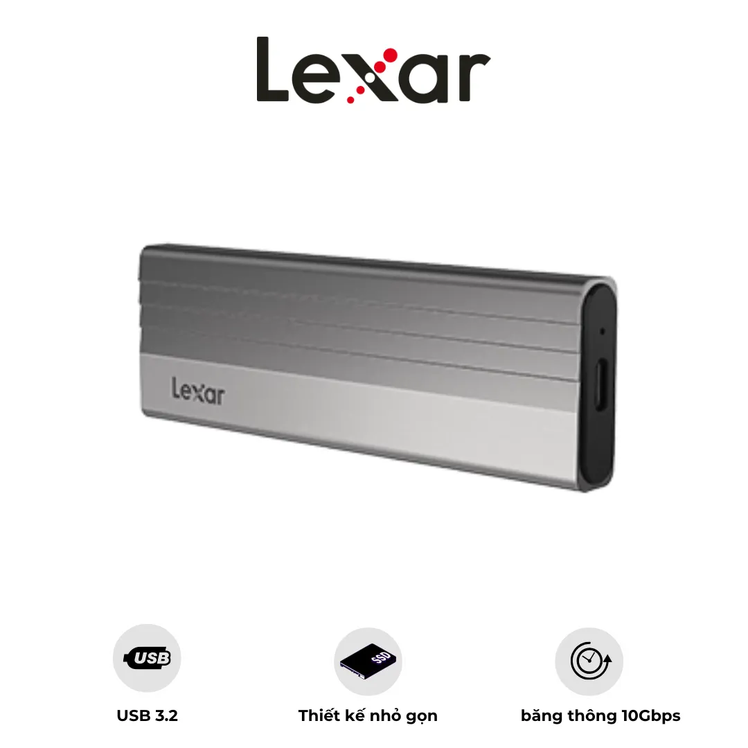 Box ổ cứng SSD Lexar E300 M.2 Nvme Enclosure hỗ trợ USB 3.2 Gen 2