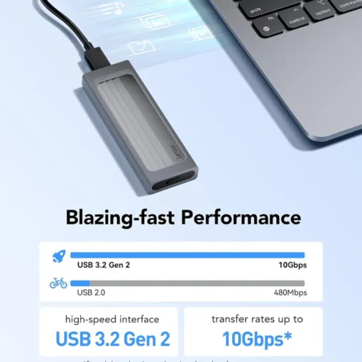 Box ổ cứng SSD Lexar E300 M.2 Nvme Enclosure hỗ trợ USB 3.2 Gen 2