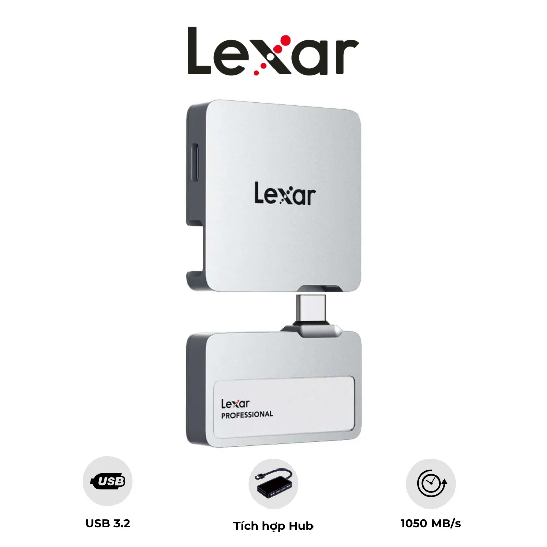 Ổ Cứng Di Động SSD Lexar Professional Go With Hub SL400 USB 3.2 Gen 2