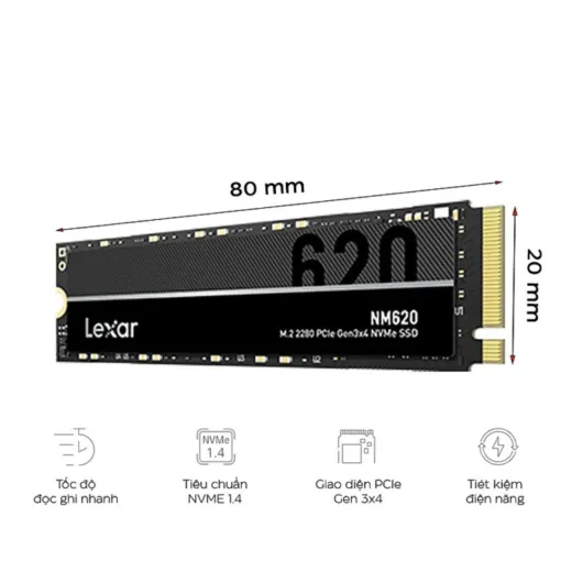 Ổ cứng SSD LEXAR NM620 256GB M.2 2280 PCIE