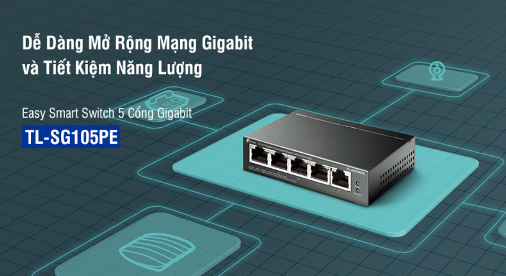 Switch 5 Cổng Gigabit Tp-Link Tl-Sg105Pe