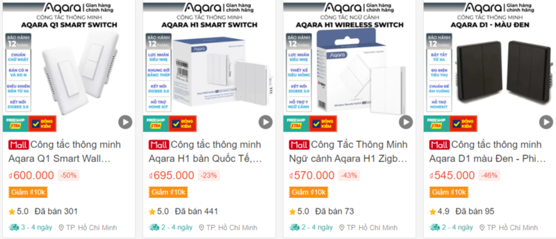 Công Tắc Aqara Có Giá Thành Khá Hợp Lý, Khoảng 500.000 - 700.000 Vnđ Tùy Sản Phẩm