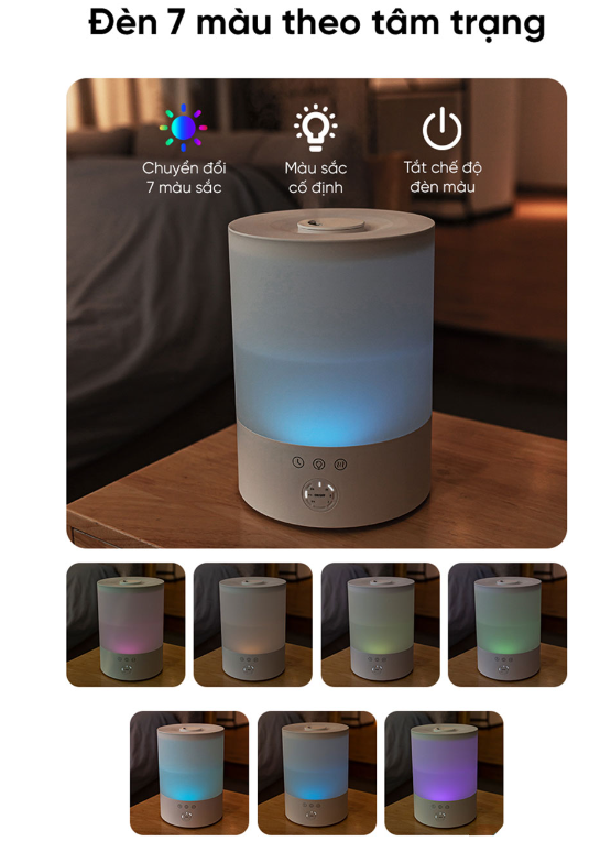 Máy Tạo Độ Ẩm Phun Sương Lumias Hul - 24W - Dung Tích 2,5L, 3 Chế Độ Phun Sương