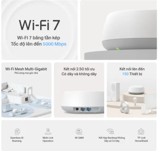 Deco BE25 Hệ thống Mesh Wi-Fi 7 BE5000 Cho Gia Đình