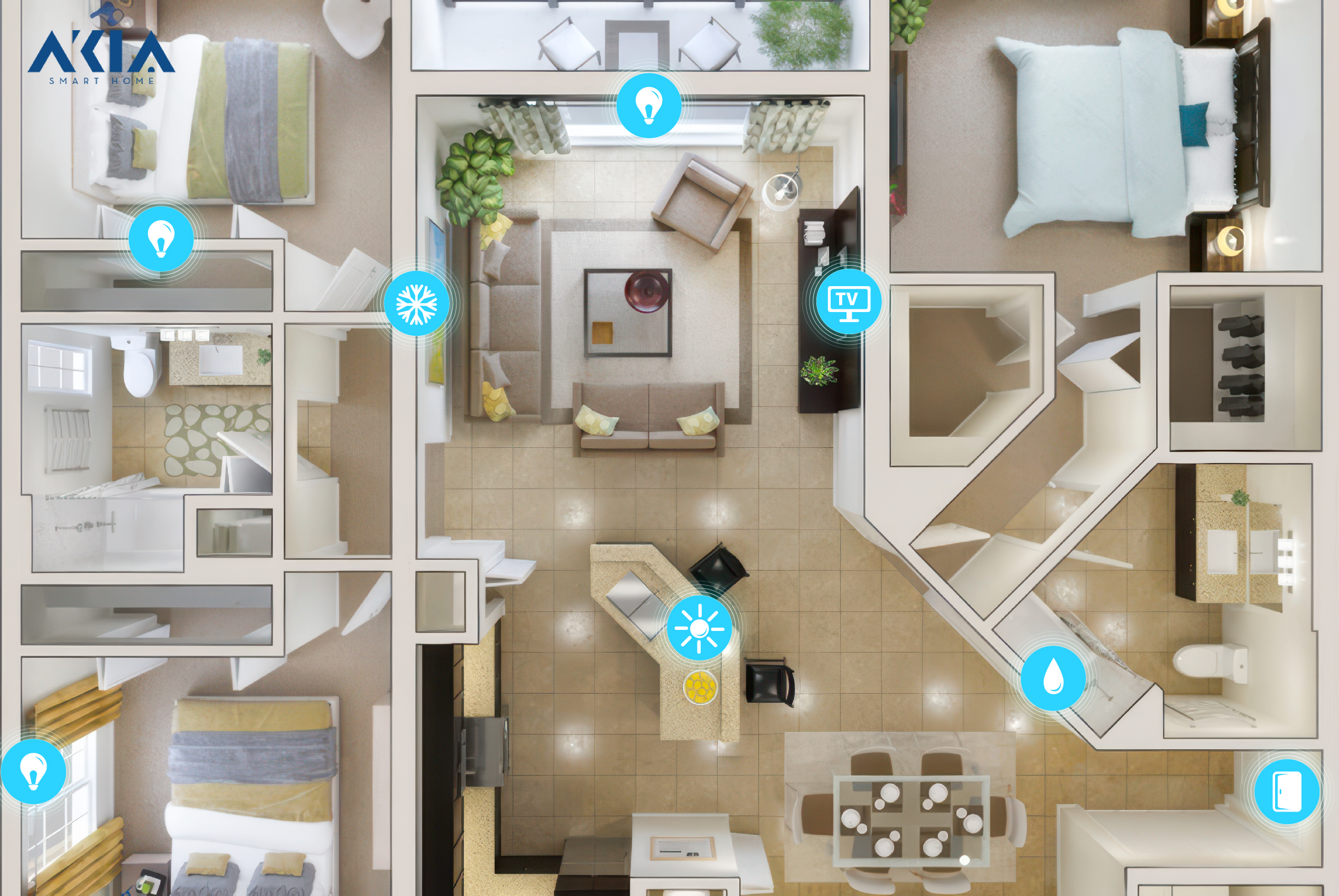 Mô Hình Nhà Thông Minh Chung Cư 3 Phòng Ngủ