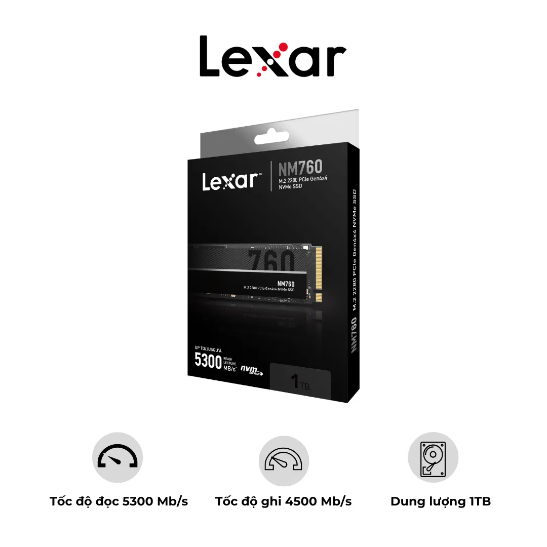 Ổ cứng SSD Lexar NM760 M.2 2280 Gen4x4 NVMe - 1TB