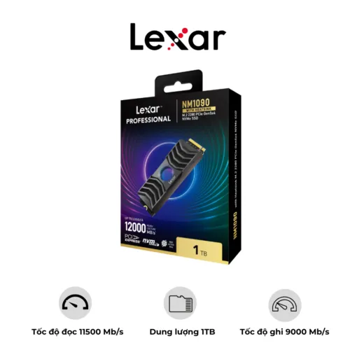 Ổ CỨNG SSD LEXAR NM1090 1TB with Heatsink M.2 2280 PCIe Gen5x4 NVMe SSD