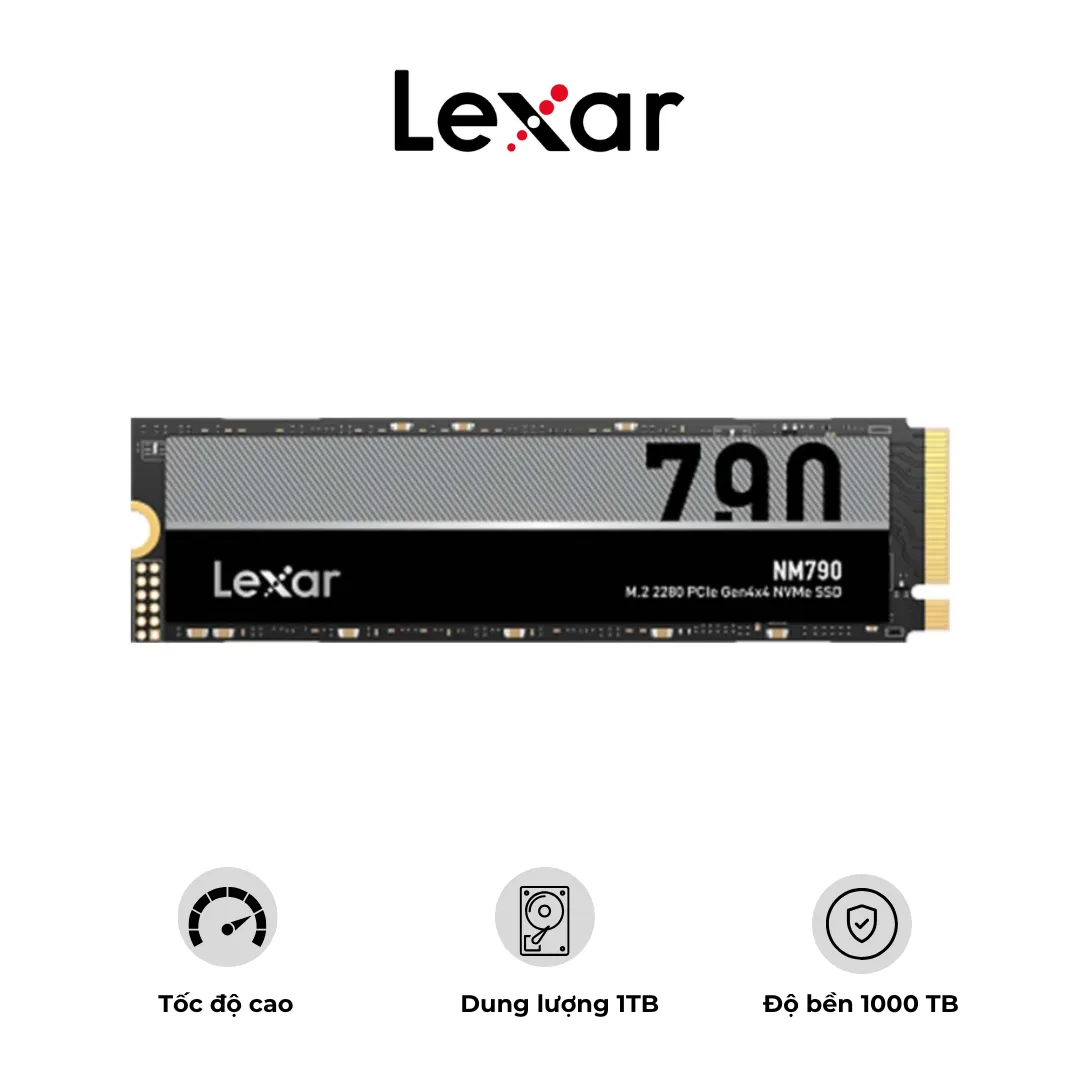 Ổ CỨNG SSD LEXAR NM790 1TB with Heatsink M.2 2280 PCIe Gen4x4 NVMe SSD