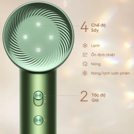 Máy sấy tóc tốc độ cao Dreame Hair Glory Master – Công suất 1.600W, 2 tốc độ, 4 chế độ sấy, Công nghệ ion âm, 3 đầu sấy chuyên dụng