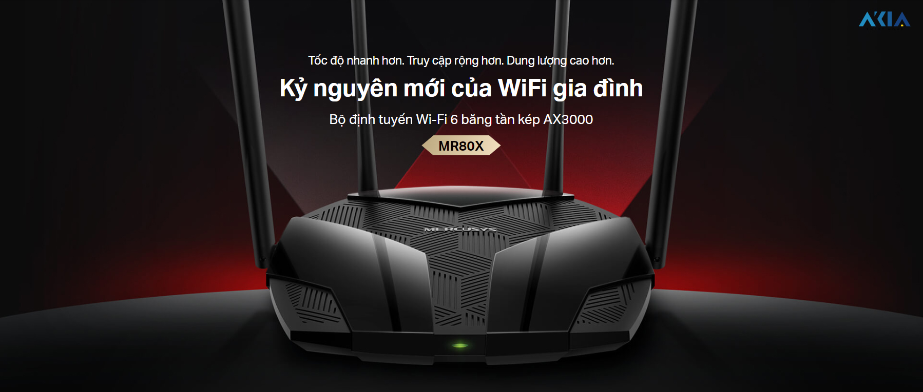Router Wi-Fi 6 Băng Tần Kép Mercusys Mr80X – Ax3000