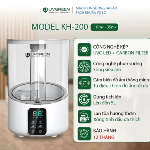 Máy phun sương tạo độ ẩm không UVGREEN KH100/KH200