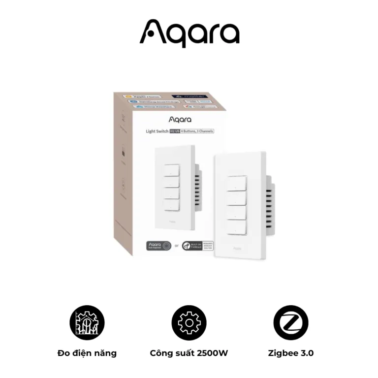 Công tắc chữ nhật thông minh Aqara Light Switch H2 | AKIA