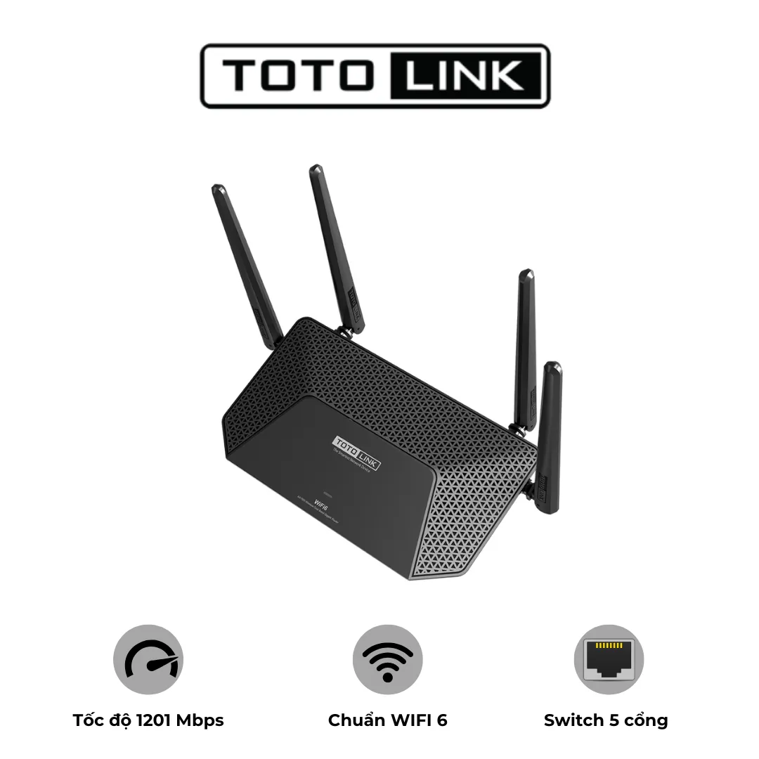 Router WiFi 6 Totolink X2000R V2 Gigabit băng tần kép AX1500