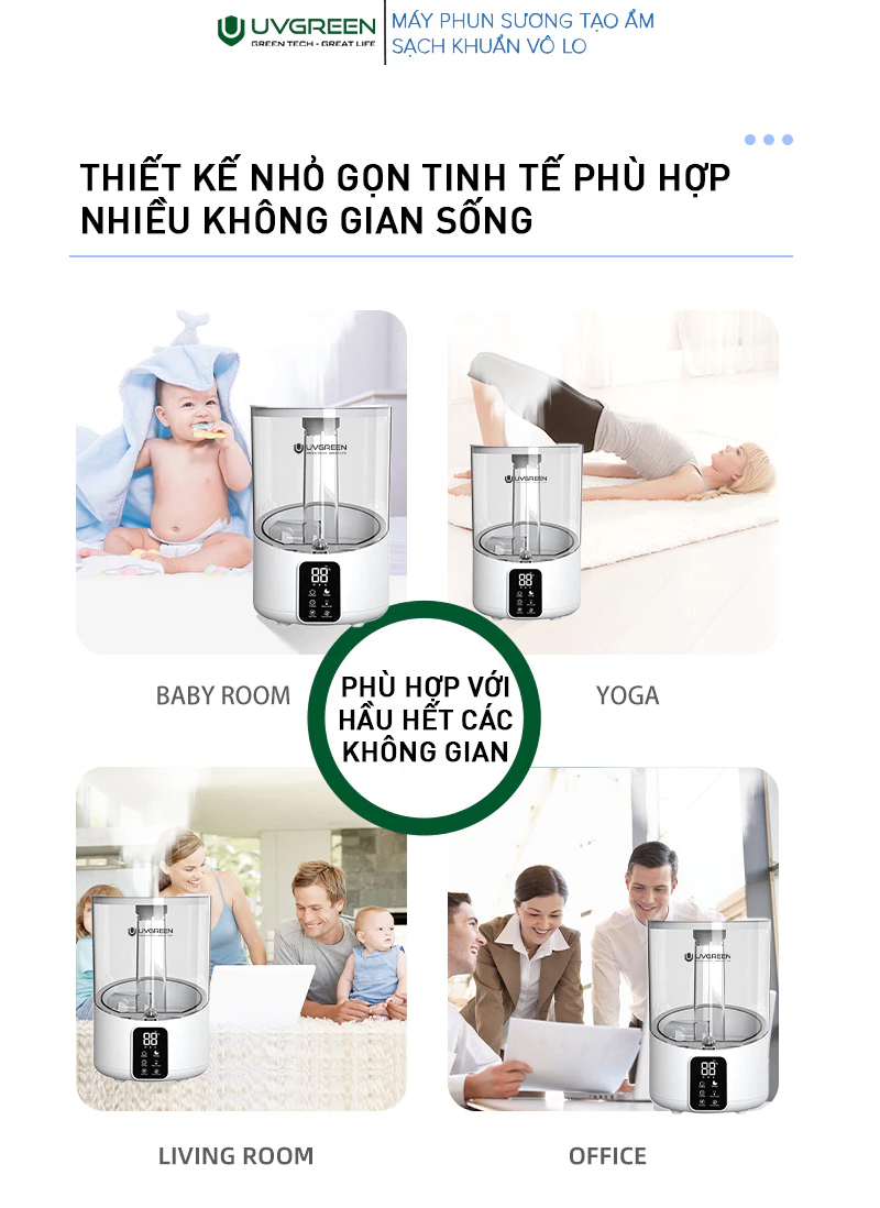 Máy Phun Sương Tạo Độ Ẩm Không Uvgreen Kh100/Kh200