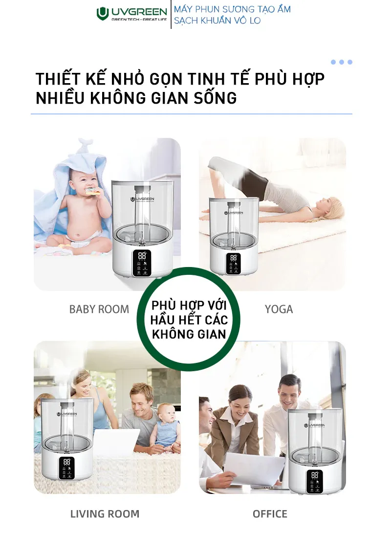 Máy Phun Sương Tạo Độ Ẩm Không Uvgreen Kh100/Kh200 15 Máy Phun Sương Tạo Độ Ẩm Không Uvgreen Kh100/Kh200