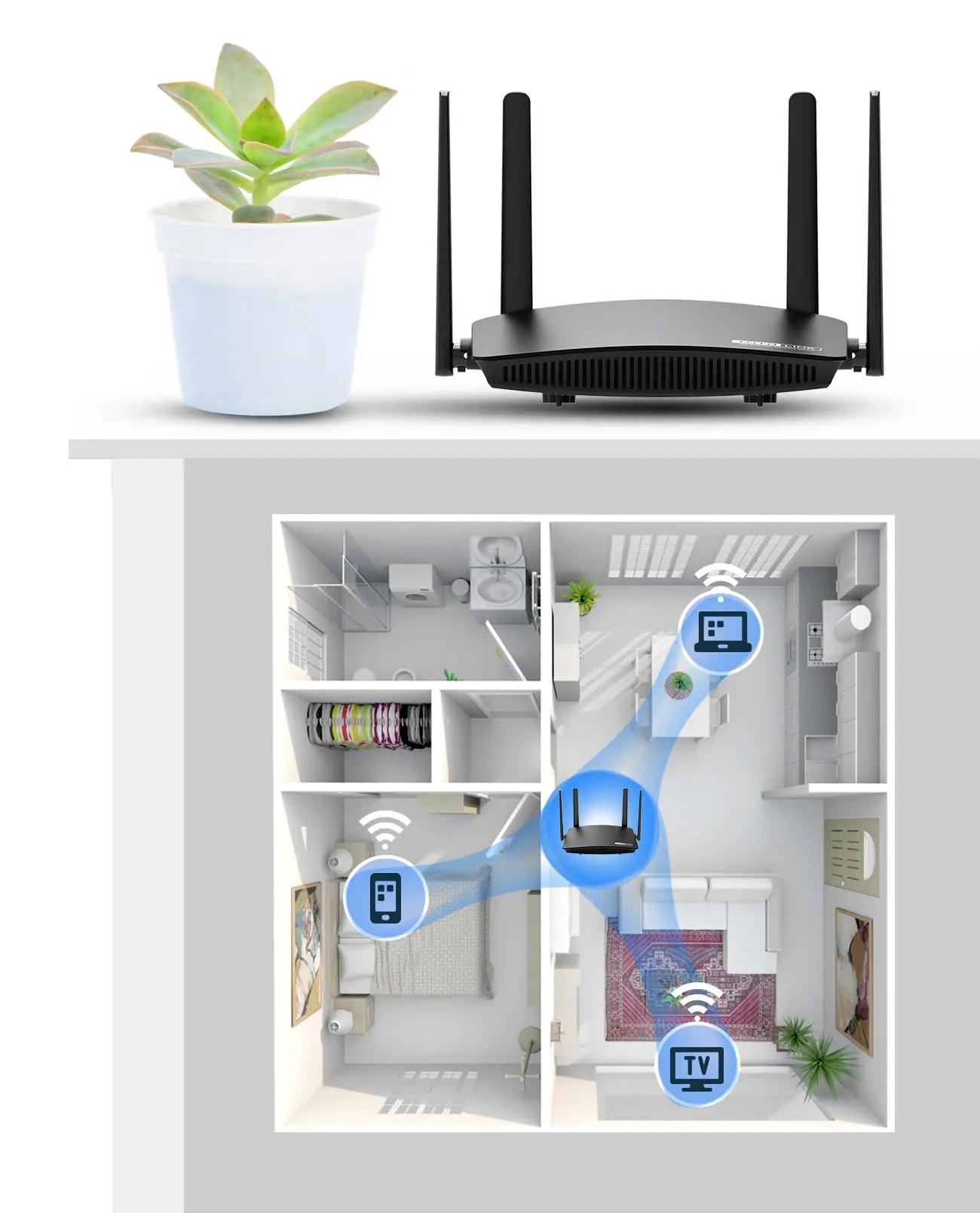 Router Wifi Totolink A720R 4 Ăngten 14 Router Wifi Totolink A720R 4 Ăngten