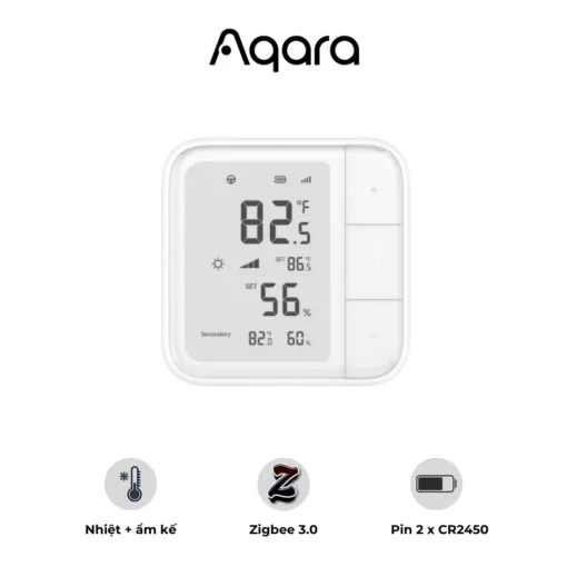 Cảm biến nhiệt độ và độ ẩm Aqara W100 – Màn hình hiển thị tích hợp – Giám sát môi trường chính xác