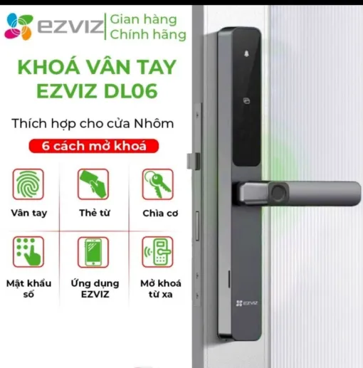 Khóa cửa vân tay Ezviz DL06 Pro – Mật mã – Thẻ từ – Cảm biến nhạy bén