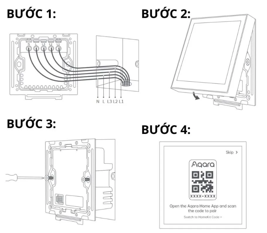 Công Tắc Màn Hình Cảm Ứng Aqara S100 - Panel Switch Aqara S100 22 Công Tắc Vuông Màn Hình Cảm Ứng Aqara S100