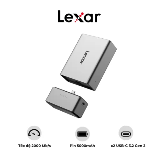 Đầu đọc thẻ nhớ Lexar Professional Workflow Go Docking Station - Pin 5000mAh