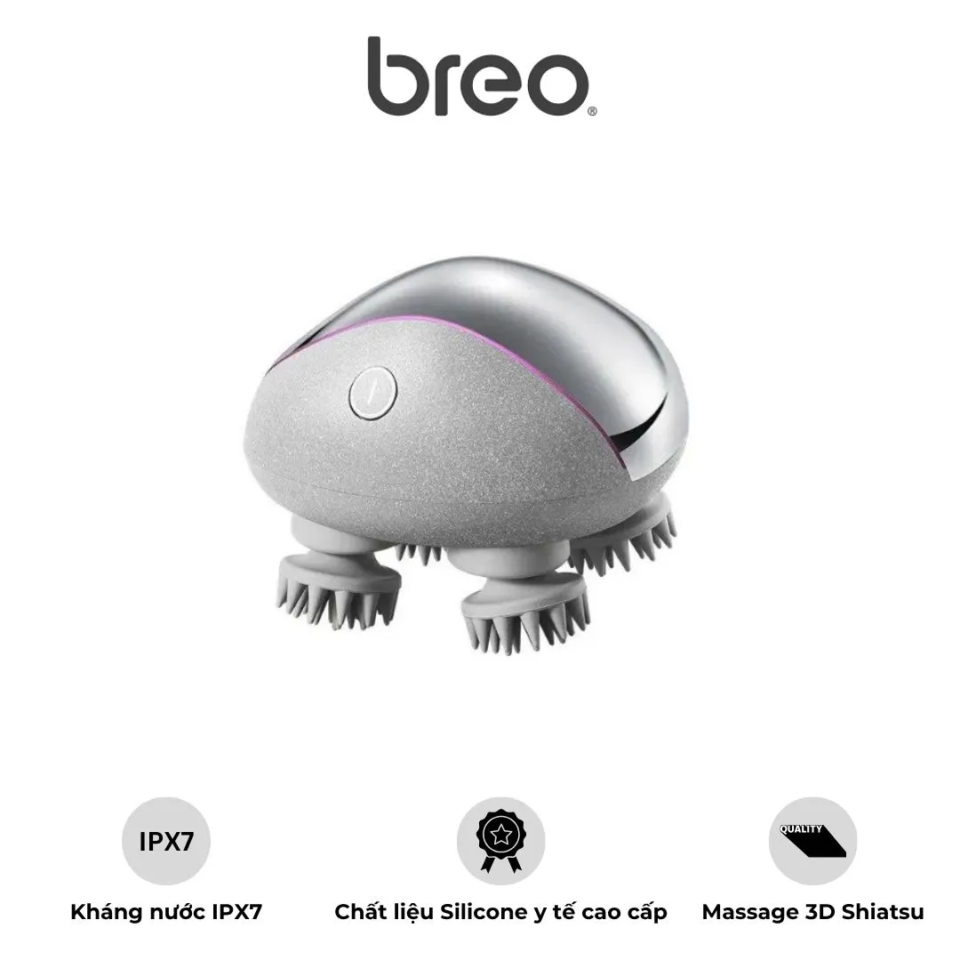 Máy Massage Da Đầu Breo Scalp Mini Pro – 96 Điểm Silicon – Công Nghệ Hồng Ngoại 820 nm