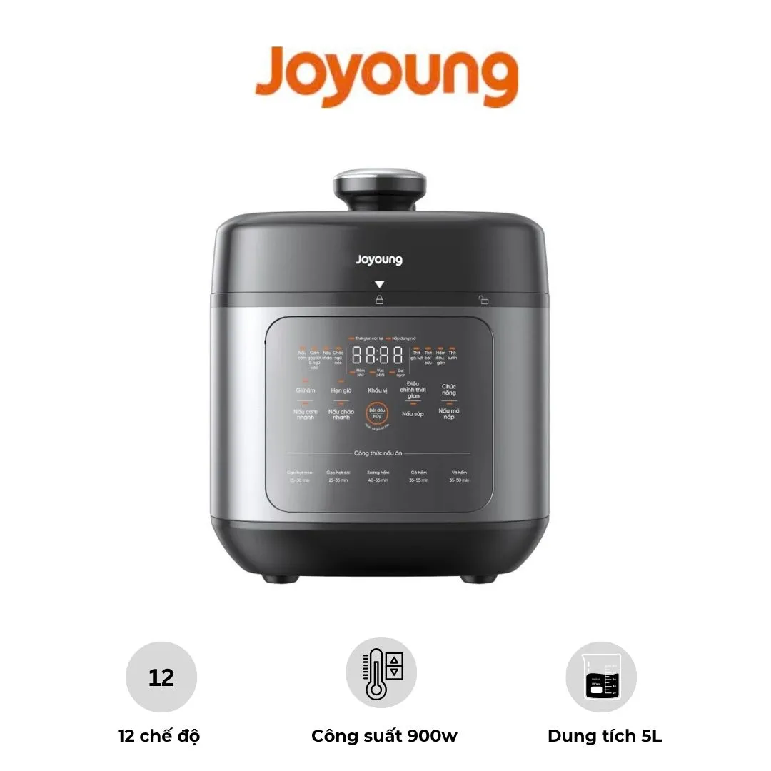 Nồi Cơm Áp Suất Joyoung JHPC‑5100 – 5L Dung Tích – 900W Công Suất – 12 Chương Trình Nấu