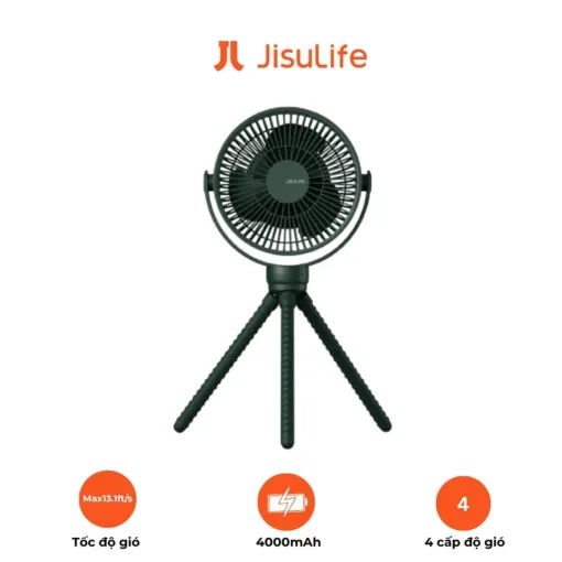 Quạt Tích Điện Cho Bé Baby Fan Life 1 Jisulife FA24 Chân Bạch Tuộc - Đa Năng, An Toàn, Pin 4000mAh, Xoay 360°