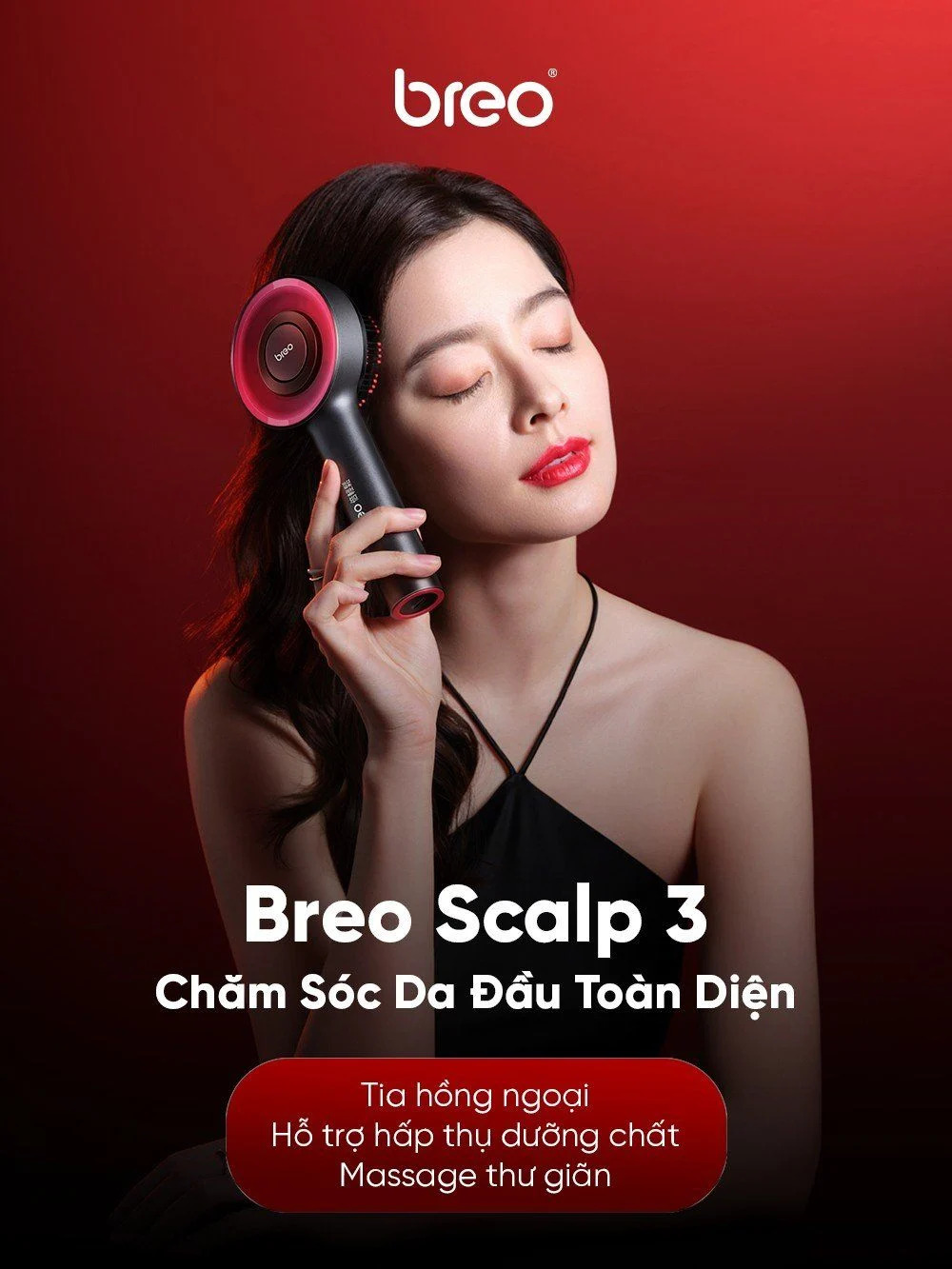 Lược Massage Da Đầu Breo Scalp 3 Đen