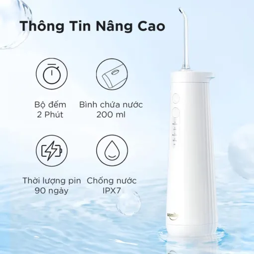 Máy tăm nước sóng siêu âm Usmile CY0 - Trắng