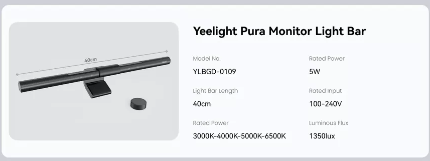 Đèn Treo Màn Hình Yeelight Pura Lite Ylbgd-0111 11 Đèn Treo Màn Hình Yeelight Pura Lite Ylbgd-0111