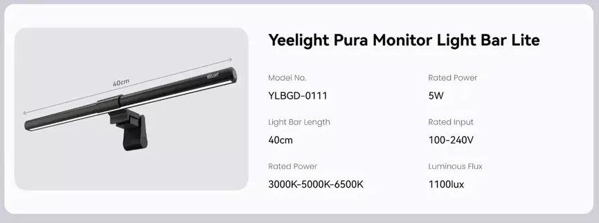 Đèn Treo Màn Hình Yeelight Pura Lite Ylbgd-0111 13 Đèn Treo Màn Hình Yeelight Pura Lite Ylbgd-0111
