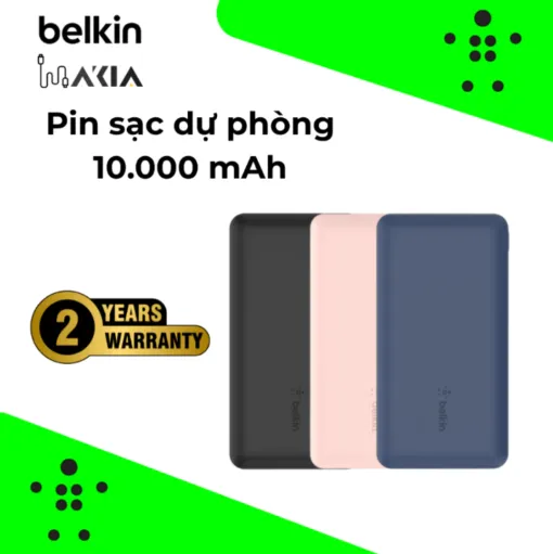 Pin sạc dự phòng Belkin Polymer Pocket Power 10,000mAh, 15W PD