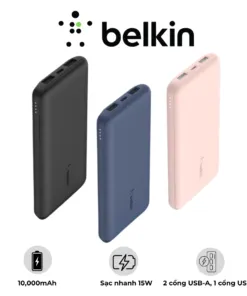 Pin sạc dự phòng Belkin Polymer Pocket Power 10,000mAh, 15W PD