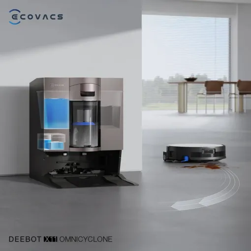 Ecovacs X11 OmniCyclone – Robot Hút Bụi Lau Nhà Cao Cấp – 19.500 Pa – Trạm Sạc OmniKhông Túi – OZMO Roller 2.0 – AI Phát Hiện Vết Bẩn