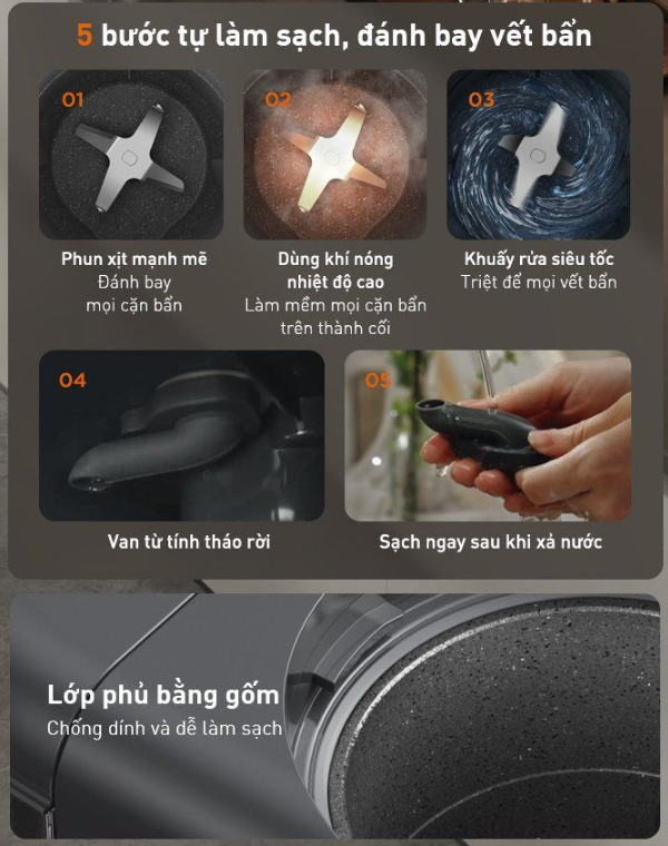 Máy Sữa Hạt Làm Sạch Tự Động Joyoung Jscb - K7 Pro 3 Máy Sữa Hạt Làm Sạch Tự Động Joyoung K7 Pro