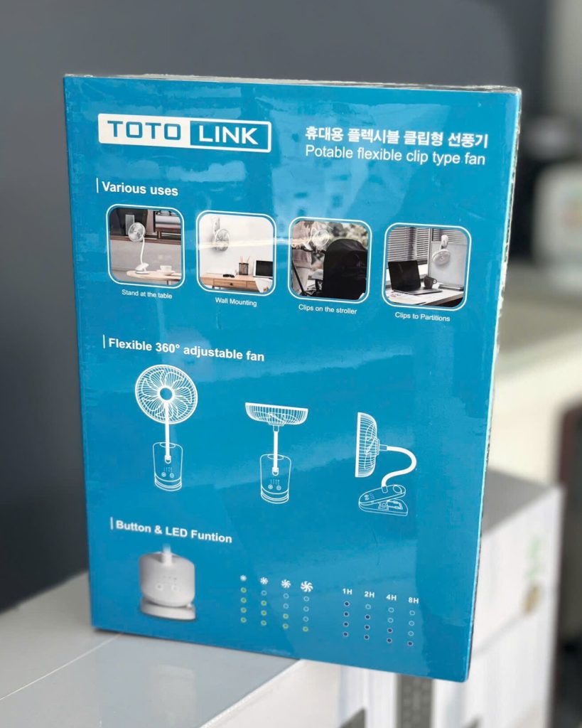 Quạt Kẹp Bàn Tích Điện Totolink Fan01