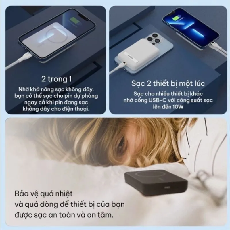 Pin Sạc Dự Phòng Không Dây Belkin Boostcharge Magnetic 5000Mah 17 Pin Sạc Dự Phòng Không Dây Belkin Boostcharge Magnetic 5000Mah
