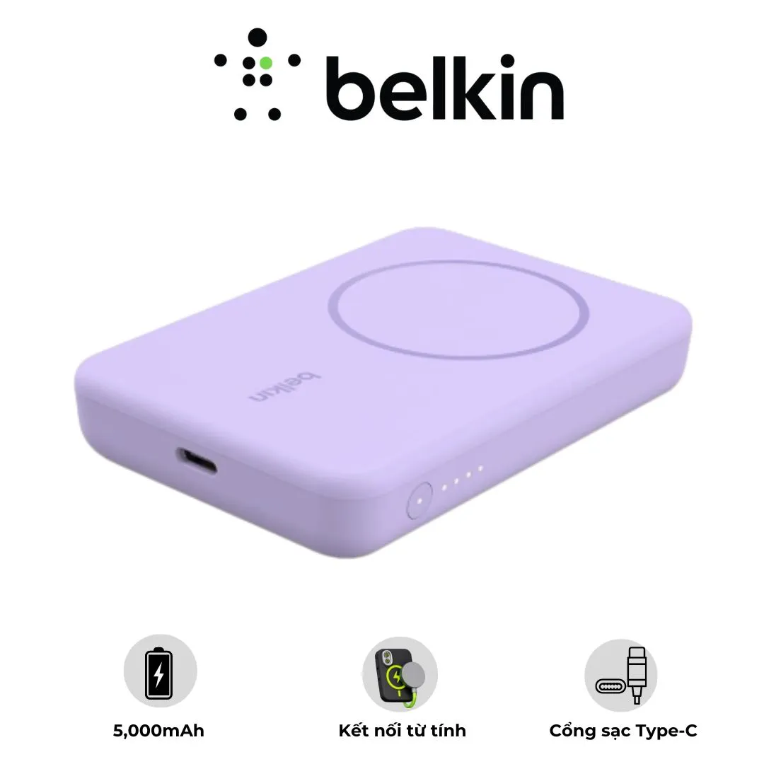 Pin sạc dự phòng không dây Belkin BOOSTCHARGE Magnetic 5000mAh