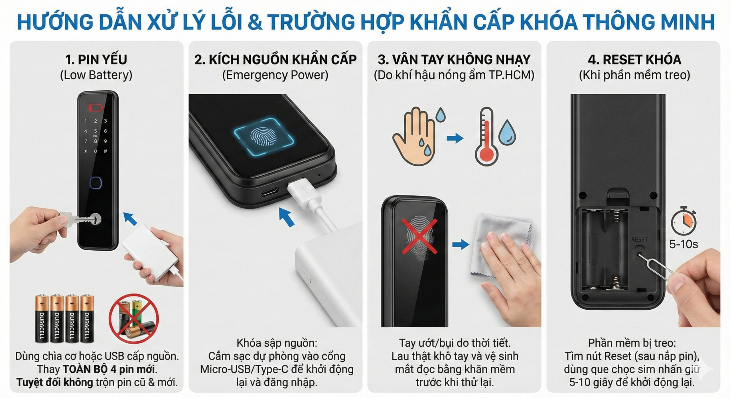 Hướng Dẫn Xử Lý Lỗi Và Trường Hợp Khẩn Cấp Khóa