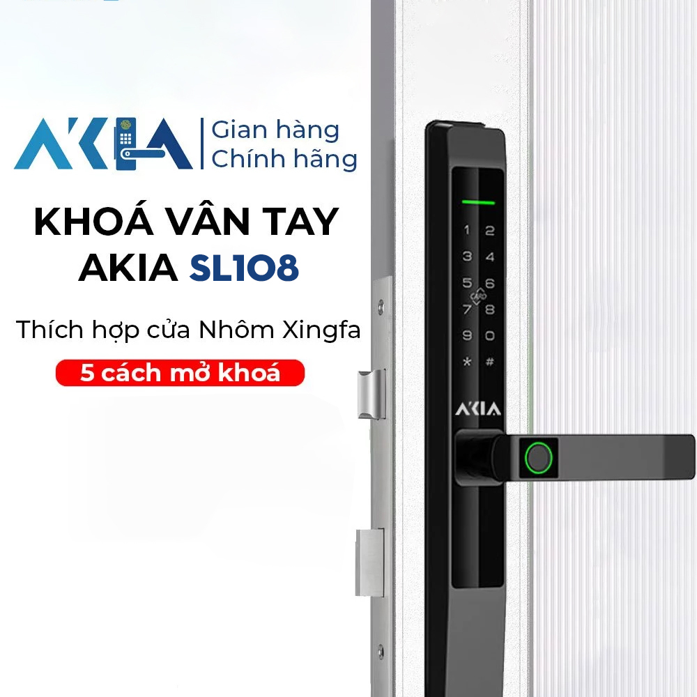Khóa Vân Tay Akia Sl108 Cho Cửa Nhôm Xingfa