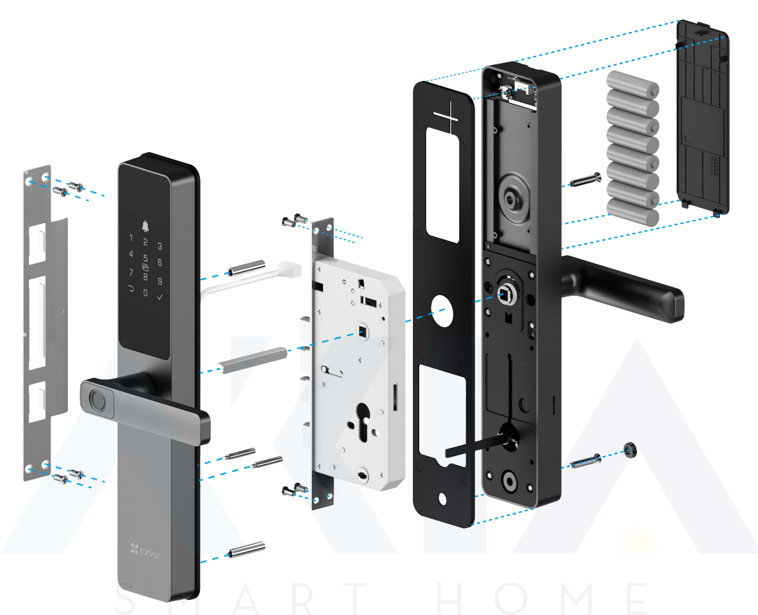 Khóa Vân Tay Thông Minh Ezviz Dl05 Chính Hãng Tại Akia, Mở Khóa 0.3 Giây, Hỗ Trợ 6 Phương Thức Và Pin 365 Ngày