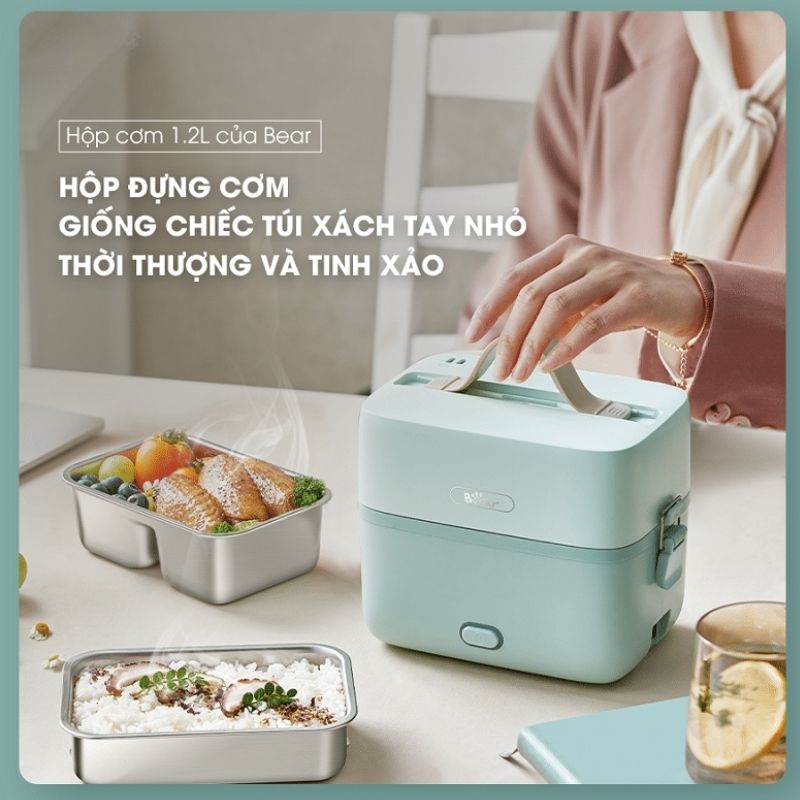 Hộp Cơm Điện 2 Ngăn Tiện Lợi Bear Sb-Hc12L